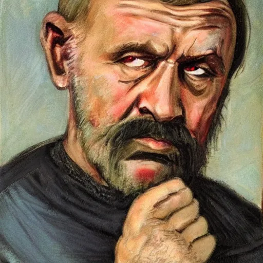 Image similar to portrait of russian sad middle aged man