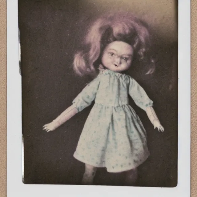 Prompt: cursed vintage doll, polaroid