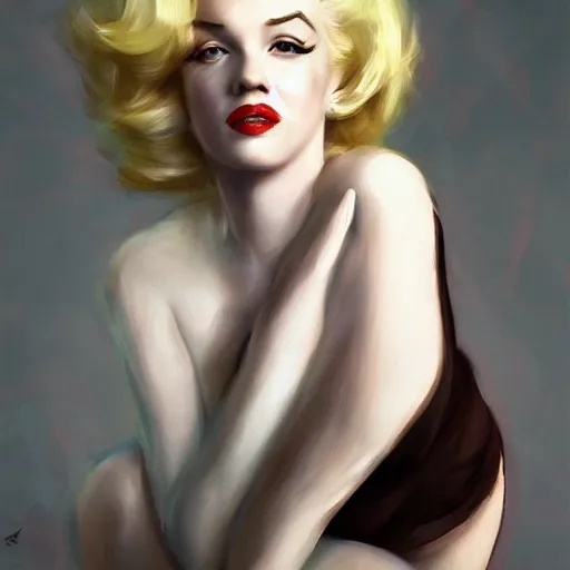Prompt: Portrait of a 25 year old Christina Hendricks as Marilyn Monroe by Ruan Jia and Mandy Jurgens and Artgerm and william-adolphe bouguerea, highly detailed, trending on artstation, award winning,