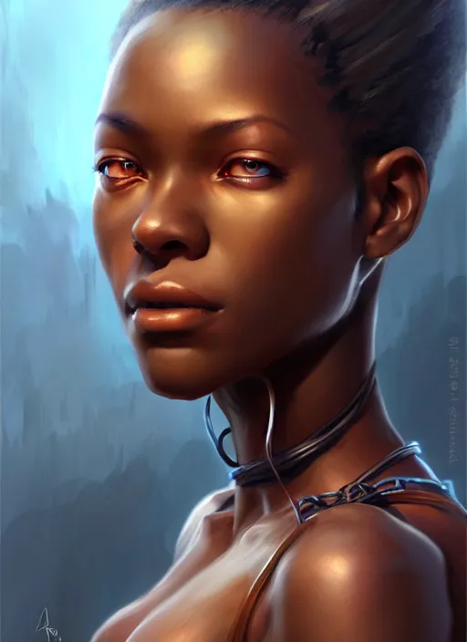 Image similar to character concept art of a dark fantasy african american female, key visual, realistic shaded perfect face, fine details, dystopian environment and background, by stanley artgerm lau, wlop, rossdraws, james jean, andrei riabovitchev, marc simonetti, and sakimichan, trending on artstation