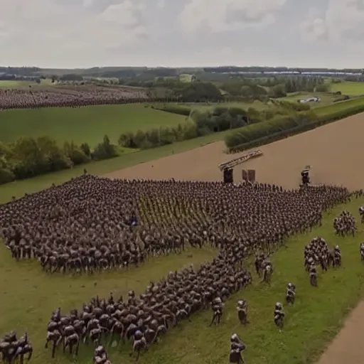 Image similar to gopro footage of the battle of waterloo, 4 k, highly detailed, video footage, gopro, pov