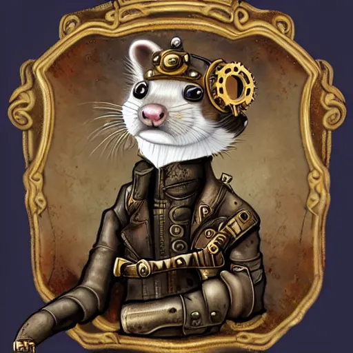 Image similar to steampunk ferret in tophet art