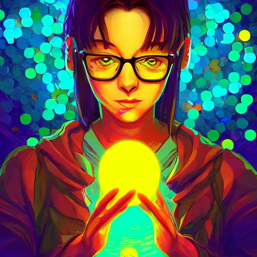 Image similar to skill magic geek inside matrix deepdream radiating a glowing aura stuff loot legends stylized digital illustration video game icon artstation lois van baarle, ilya kuvshinov, rossdraws,