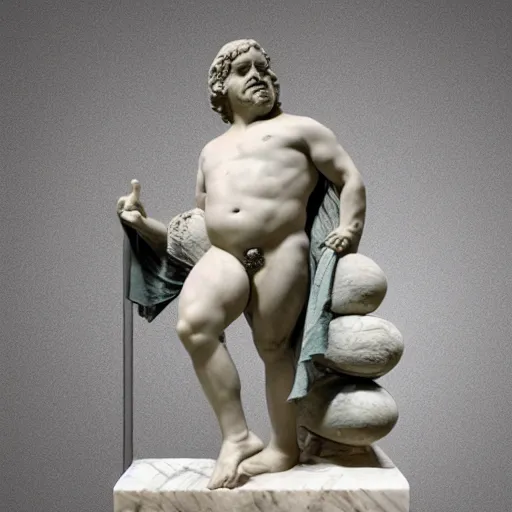 Prompt: ancient greek marble statue of danny devito, realistic, photograph
