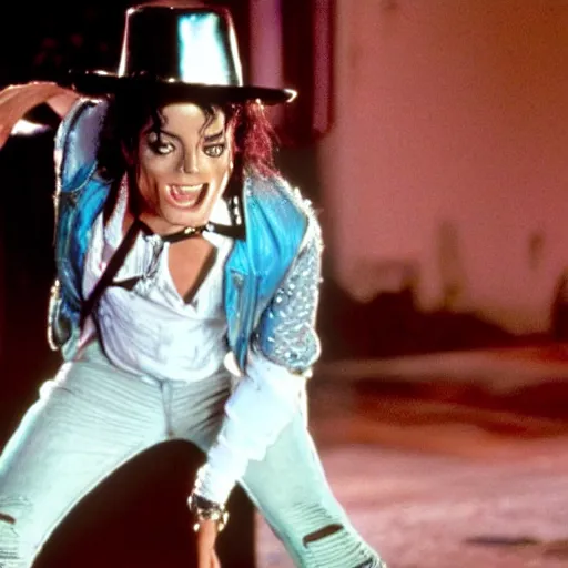 Image similar to michael jackson starring in back to the future, movie still