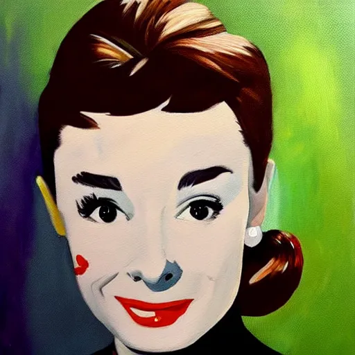 Image similar to a painting of audrey hepburn by paul edwards
