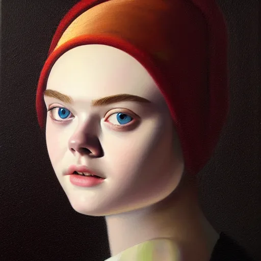 Prompt: portrait of a elle fanning wearing a ski mask, detailed realism face in painting, detailed beautiful portrait, oil painting masterpiece, 8 k resolution, smooth, sharp focus, trending on artstation, by rembrandt