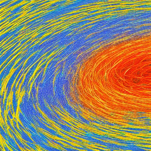 Image similar to chaotic electrons trapped in maelstrom in cyberspace