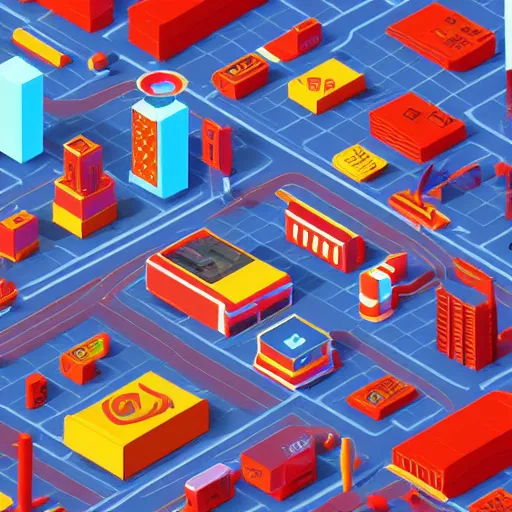 Image similar to pixorama of startup companies, silicon valley, 2 0 2 0, complex illustration, eboy, ecity, pixel art, kai vermehr, steffen sauerteig, svend smital, three - dimensional isometric illustration, 3 d isometric pixel art, high detailed