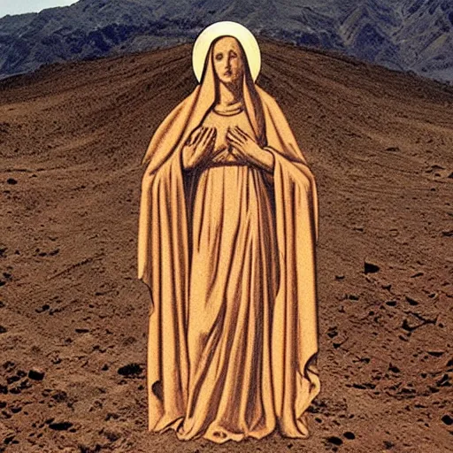 Image similar to faint virgin mary ghost imprint mars soil