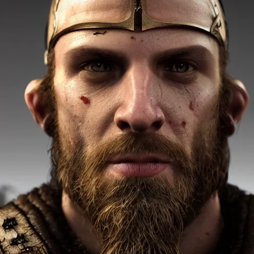 Image similar to hyperrealistic mixed media image of jarl from skyrim, stunning 3 d render inspired art by greg rutkowski and xiang duan and thomas eakes, perfect facial symmetry, flesh texture, realistic, highly detailed attributes and atmosphere, dim volumetric cinematic lighting, 8 k octane detailed render, post - processing, masterpiece,