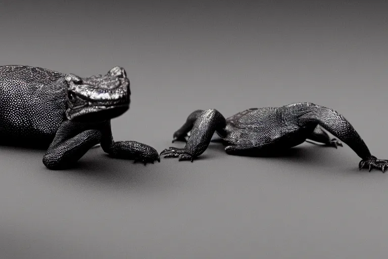 Prompt: octane render of a black lizard with 6 legs, sitting on wood, ambient lighting, intricate light, detailed, hyper realistic