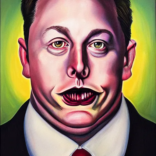 Image similar to the anthropomorphic potato elon musk by john byrne, photorealistic oil on canvas