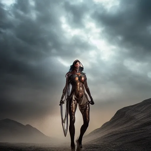 Image similar to nemesis rain freezing sun penal wrought on arid avid oath, terese nielsen, steve argyle, intricate, cinematic, dramatic lighting, 8 k resolution,