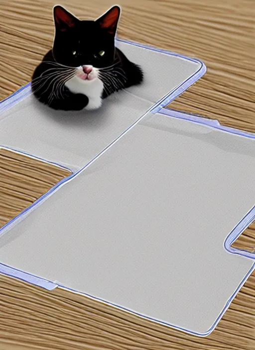 Image similar to clear photorealistic cat pad pads