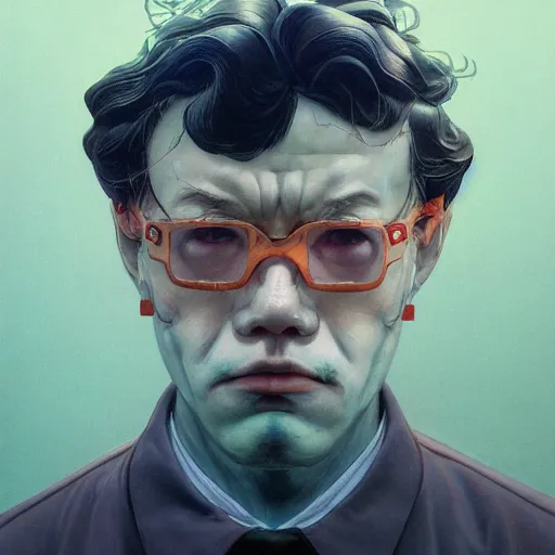 Image similar to prompt : soviet doomer portrait soft light painted by james jean and katsuhiro otomo and erik jones, inspired by akira anime, smooth face feature, intricate oil painting, high detail illustration, sharp high detail, manga and anime 1 9 9 9