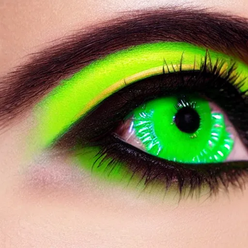 Prompt: neon green eye moving