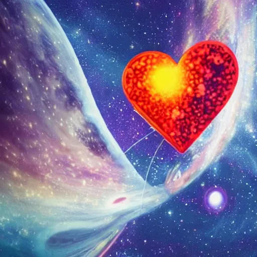 Image similar to the emotion love spreading throughout the universe, futuristic, joyful