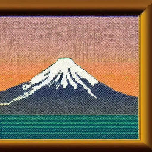 Image similar to Pixel art of mount Fuji