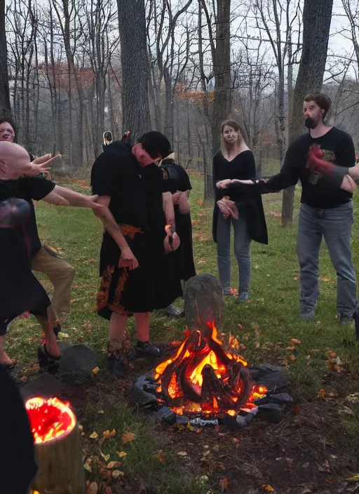 Image similar to a Satanic ritual in Hopkinton New Hampshire