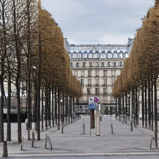 Image similar to an empty place de la contrescarpe in paris in the year 2 0 2 0