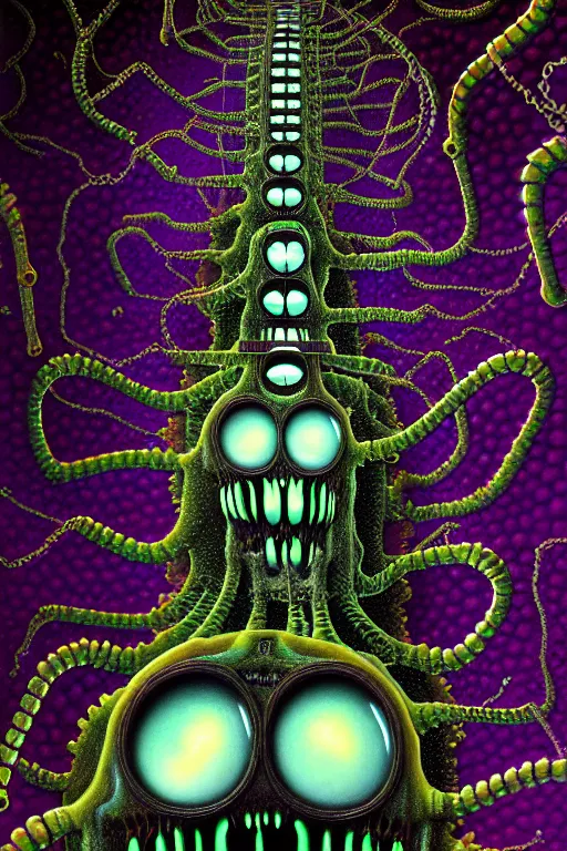 Prompt: a detailed photorealistic image of a transparent jelly nightmare zombie horror machine depth of field electronic chemistry by johfra bosschart, lisa frank, dark fantasy art, high detail, trending on artstation