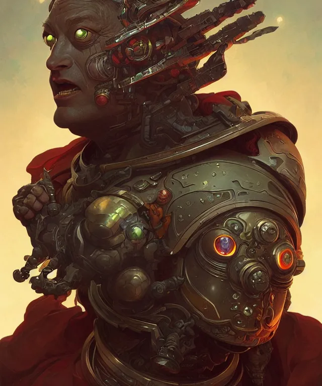 Prompt: Jamie Oliver as Space Ork, portrait, fantasy, intricate, elegant, highly detailed, digital painting, artstation, concept art, smooth, sharp focus, illustration, art by artgerm and greg rutkowski and alphonse mucha