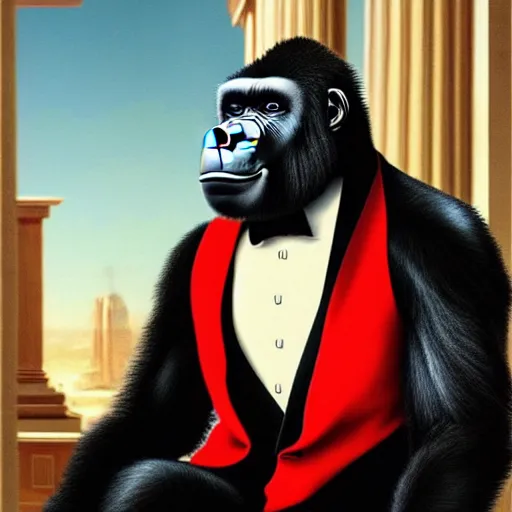 Gorilla in Suit With Red Tie (Download Now) 