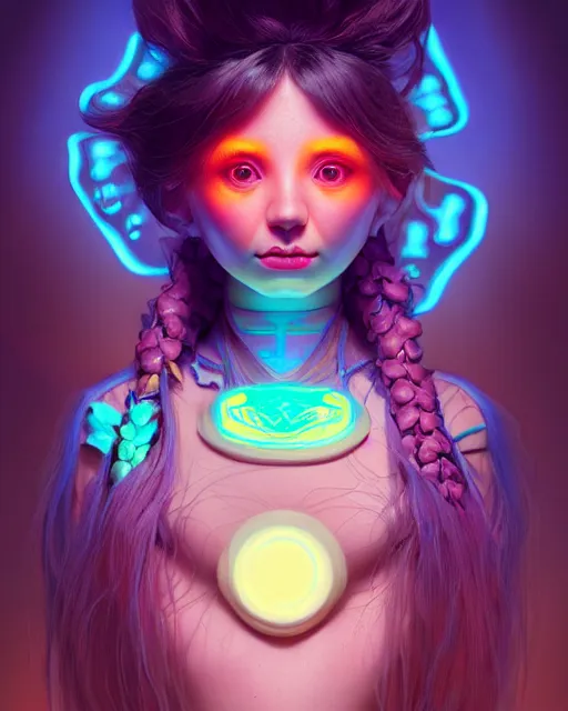 Image similar to a bioluminescent patchwork doll, highly detailed, digital painting, cinematic, hyperrealism, dark retrowave, art by stanley lau and artgerm and magali villeneuve and alphonse mucha, artstation, cgsociety