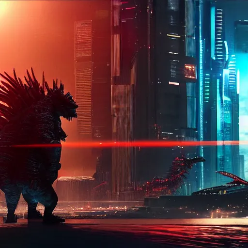 Image similar to Cyberpunk godzilla, photorealistic, 8K, !!!award-winning!!!