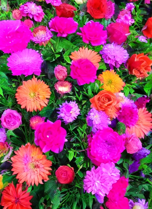 Image similar to Pink flowers rainbow happy love Gears of War