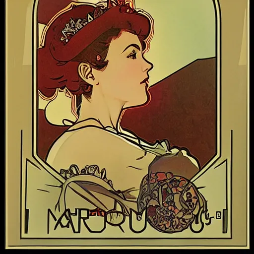 Image similar to mario by mucha and rutkowski