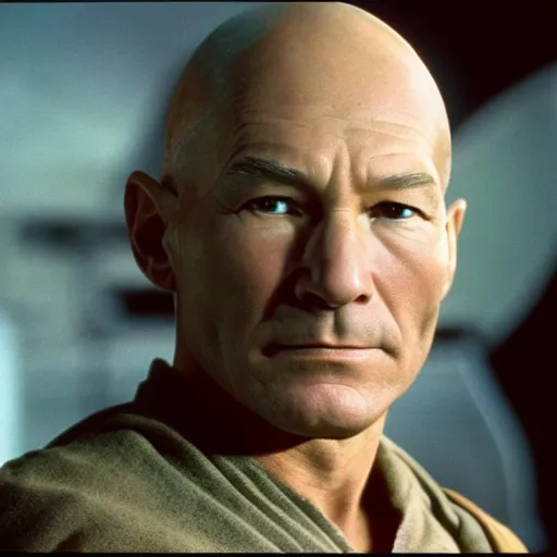 Image similar to patrick stewart as luke skywalker