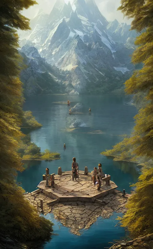 Image similar to lake godness, highly detailed, d & d, water everwhere fantasy, highly detailed, digital painting, trending on artstation, concept art, sharp focus, global illumination, ray tracing, illustration, art by artgerm and greg rutkowski and fuji choko and viktoria gavrilenko and hoang lap