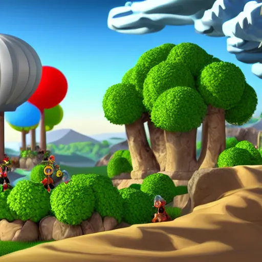 Prompt: bloons tower defense monkey 3 d ray tracing render, intricate, 8 k