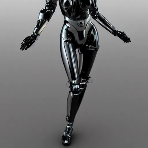 Image similar to a metallic woman with chrome skin!! very cybernetic and highly detailed, in the style of vitaly bulgarov, nanogirl!! nanogirl v 2!! zbrushcentral, pinterest, deviantart, artstation