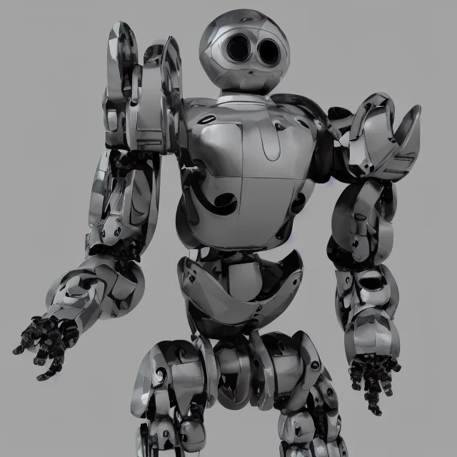 Image similar to Low poly clay render of a robotic herione