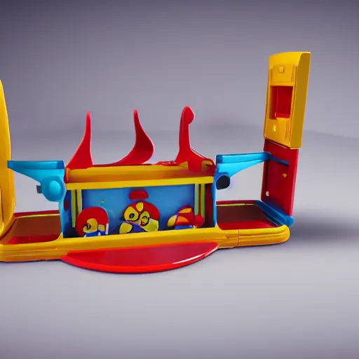 Image similar to A Fisher-Price guillotine toy, unreal engine 5 render