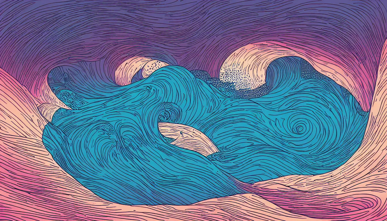 Image similar to ocean wave by Kilian Eng, minimalist, detailed