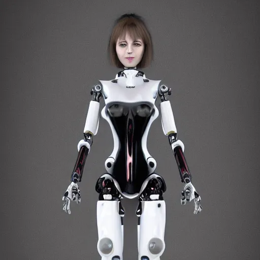 Image similar to female alive robot girl full frontal, anna uddenberg style, housewife, fur, 8 k, highly detailed