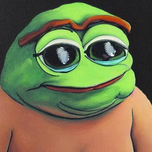 Image similar to realistic fat pepe the frog