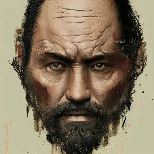 Image similar to portrait of a man by greg rutkowski, samoan features, short black hair, receding hairline, epic beard, tall and strong, father figure vibes, star wars expanded universe, she is about 7 0 years old, wearing tactical gear, digital painting, artstation, concept art, smooth, sharp foccus ilustration, artstation hq