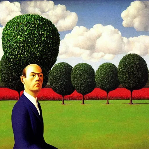 Prompt: famous painting by rene magritte.