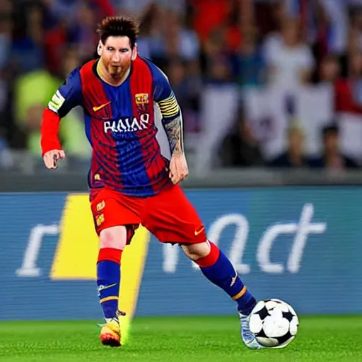 Prompt: messi olympique lyonnais