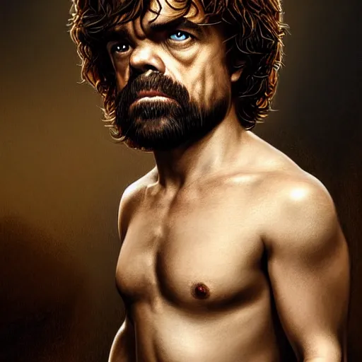 Prompt: peter dinklage as maximus, digital painting, extremely detailed, 4 k, intricate, brush strokes, mark arian, artgerm, bastien lecouffe - deharme