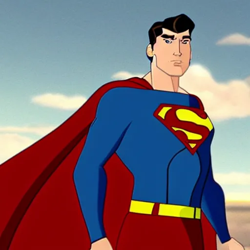 Prompt: Still of superman in Star Wars the Clone Wars animated tv show