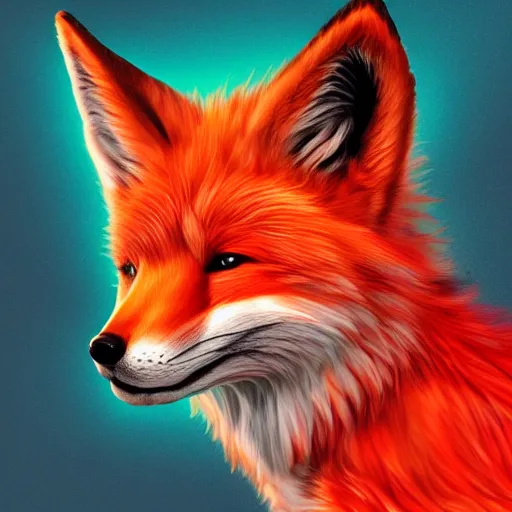 Prompt: red, digital fox, retrowave palette, digital world, highly detailed, electric breeze, anatomically correct vulpine, synth feel, fluffy face, ear floof, flowing fur, super realism, accurate animal imagery, 4 k digital art