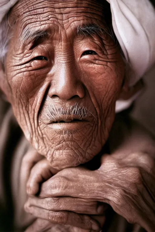 Image similar to photograph of an old japanese man, photograph by steve mccurry