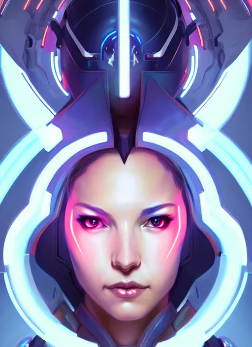 Prompt: symmetry portrait of mercy from overwatch, sci - fi, tech wear, glowing lights intricate, elegant, highly detailed, digital painting, artstation, concept art, smooth, sharp focus, illustration, art by artgerm and greg rutkowski and alphonse mucha