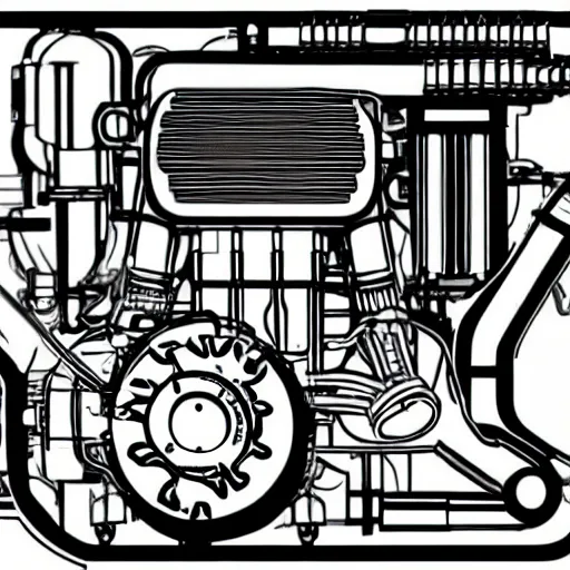 Prompt: schematics for engine